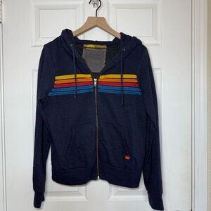 Aviator Nation Navy Five Stripe Hoodie